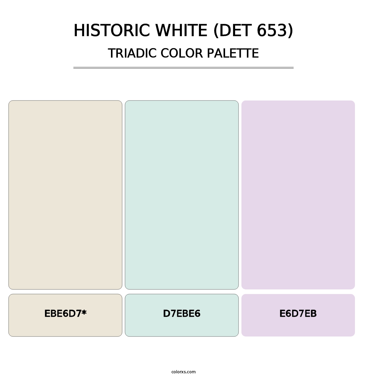 Historic White (DET 653) - Triadic Color Palette