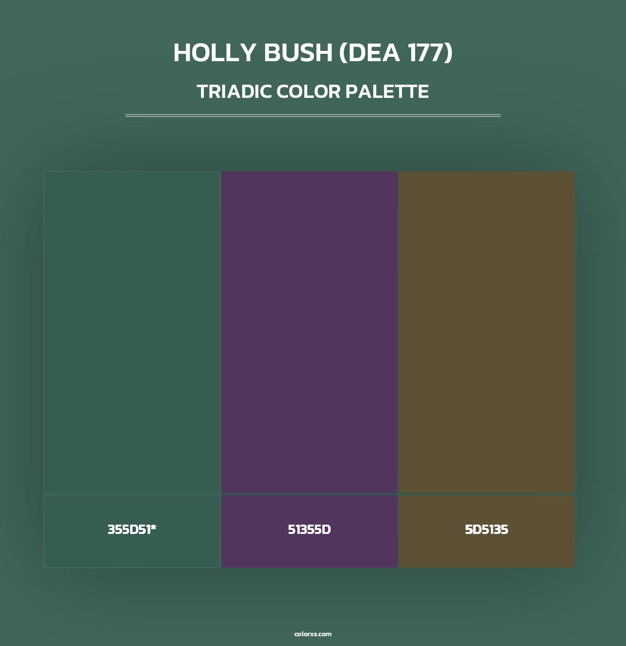 Holly Bush (DEA 177) - Triadic Color Palette