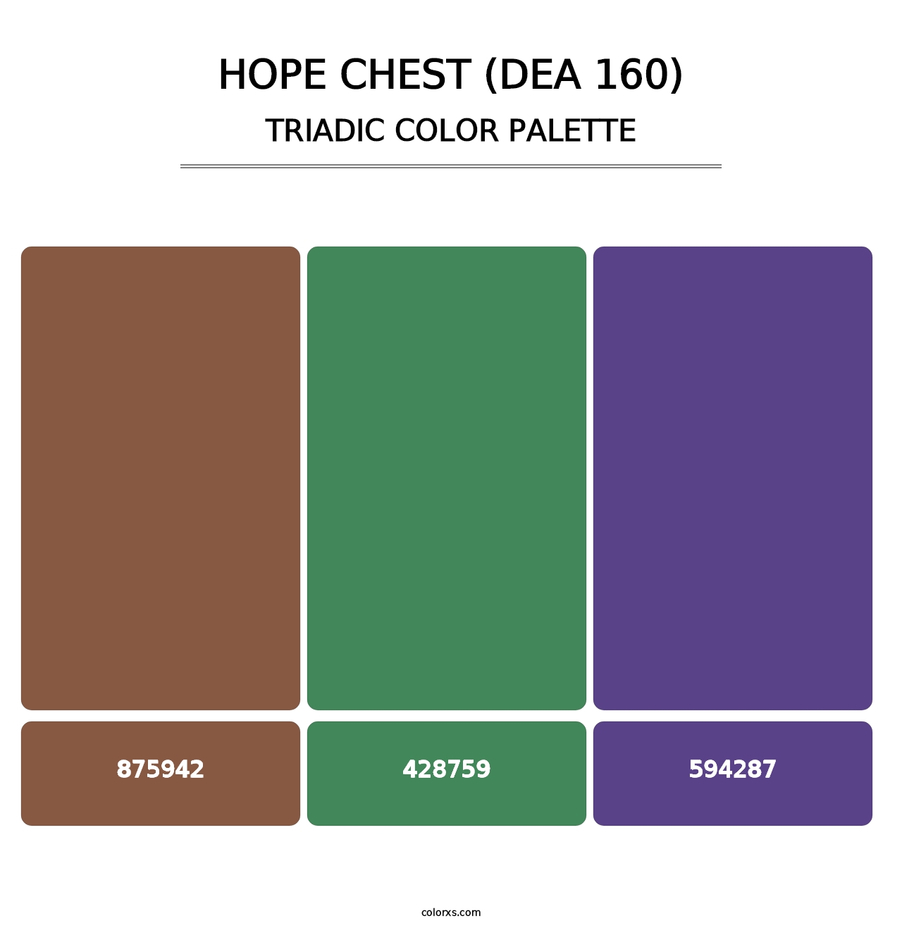 Hope Chest (DEA 160) - Triadic Color Palette