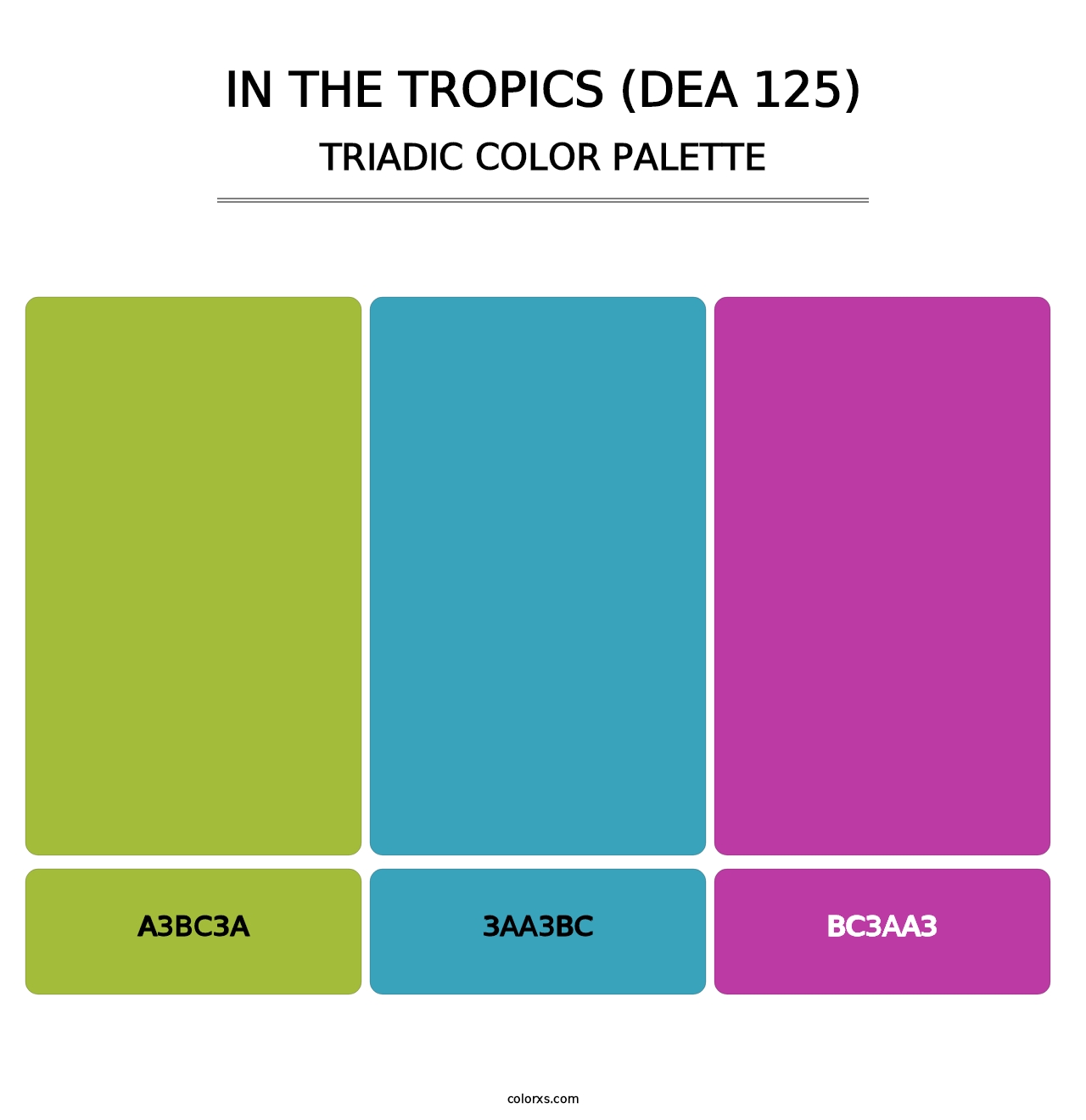 In the Tropics (DEA 125) - Triadic Color Palette