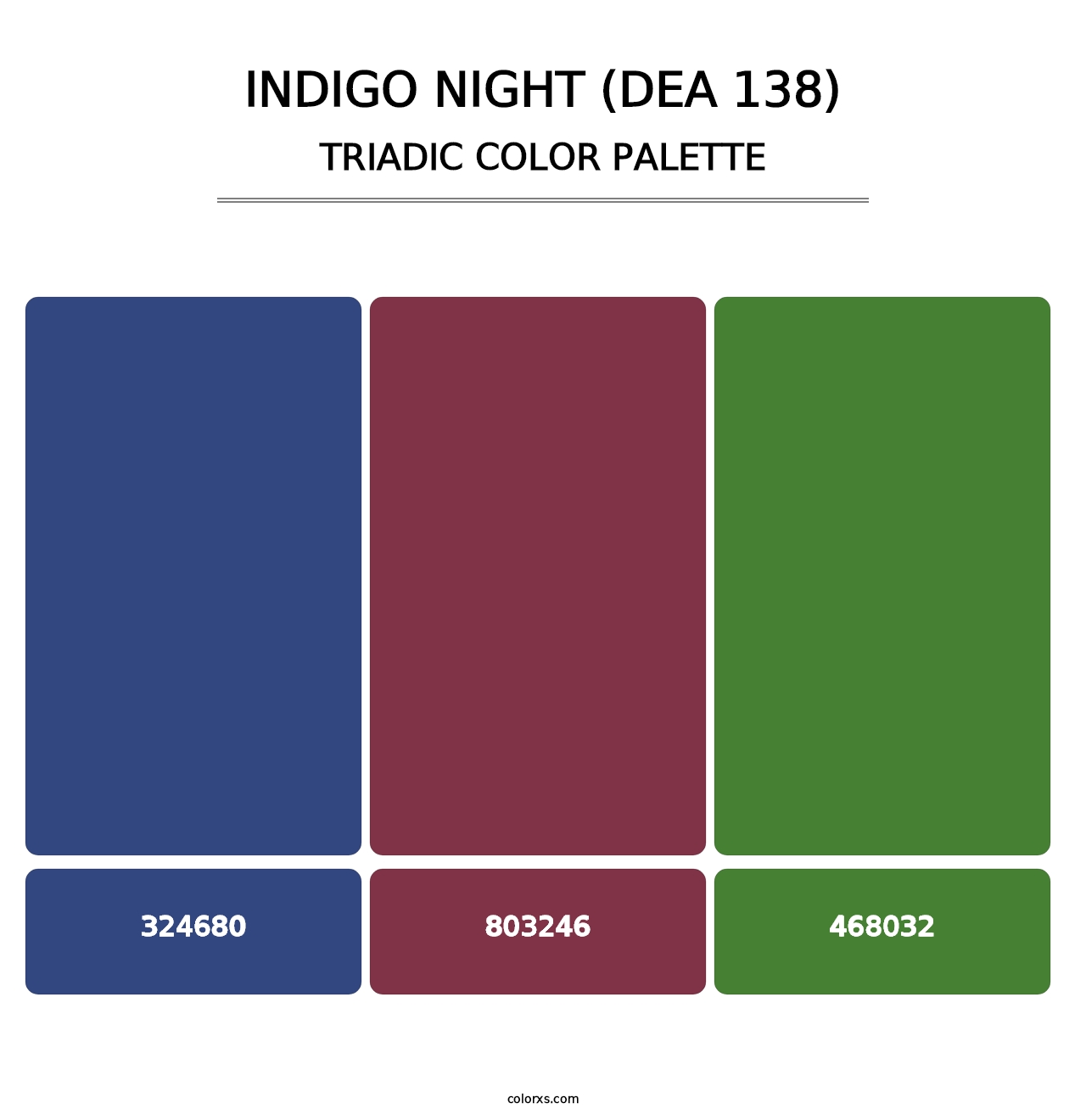 Indigo Night (DEA 138) - Triadic Color Palette