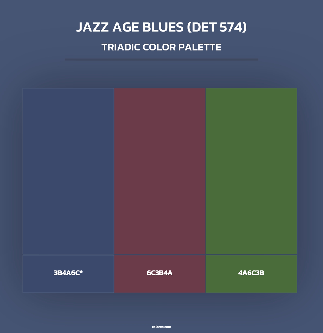 Jazz Age Blues (DET 574) - Triadic Color Palette