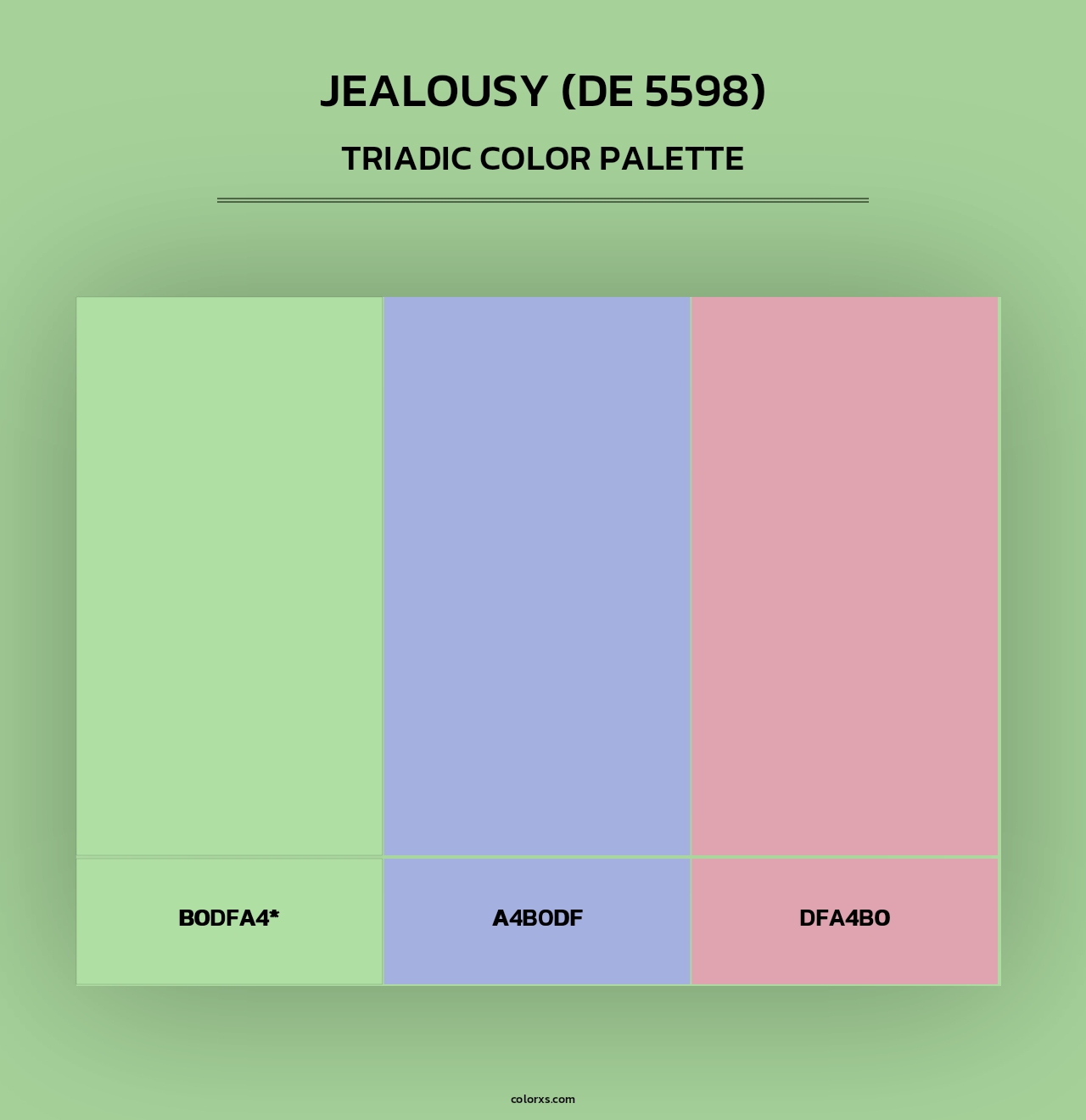 Jealousy (DE 5598) - Triadic Color Palette