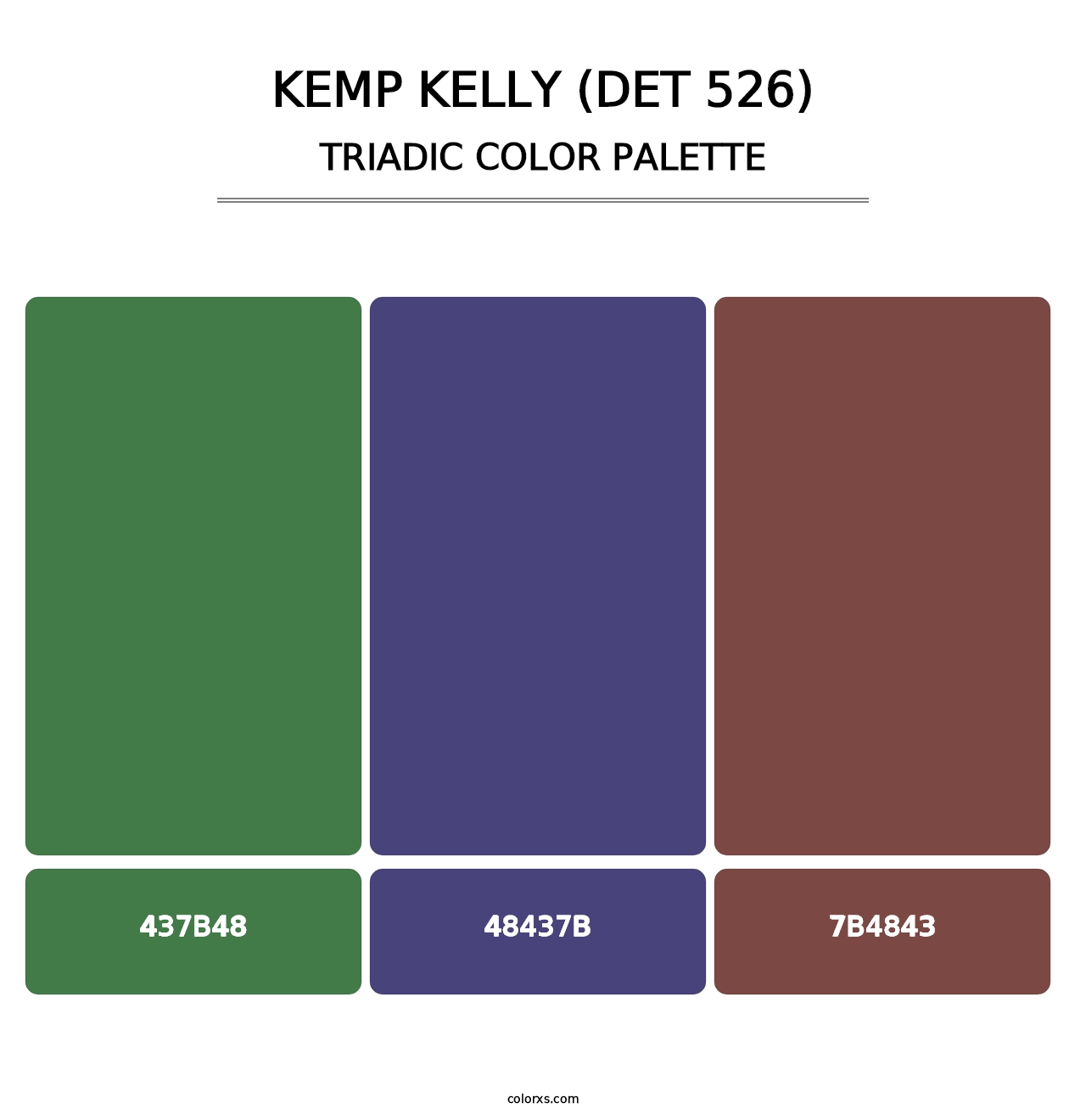 Kemp Kelly (DET 526) - Triadic Color Palette