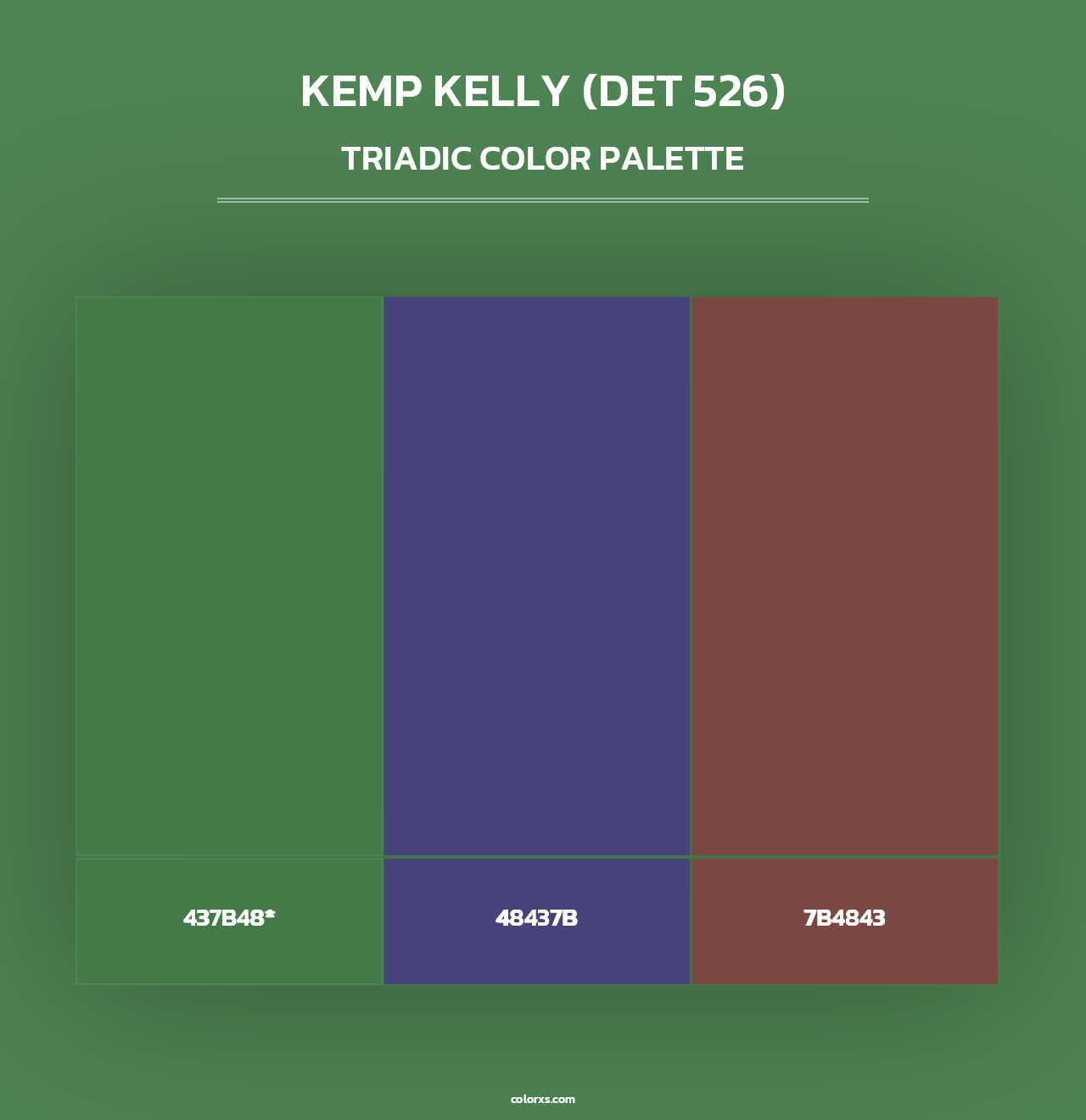 Kemp Kelly (DET 526) - Triadic Color Palette