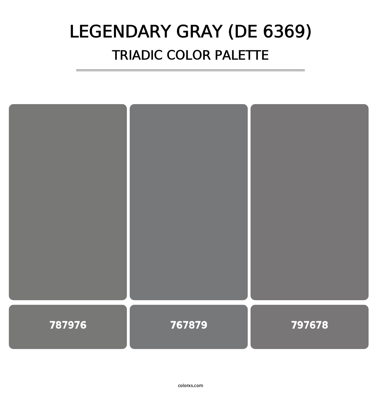 Legendary Gray (DE 6369) - Triadic Color Palette
