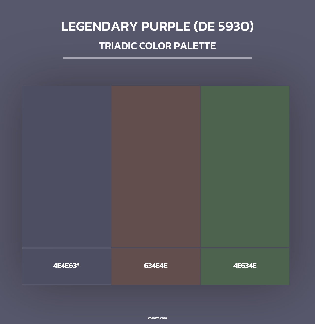 Legendary Purple (DE 5930) - Triadic Color Palette