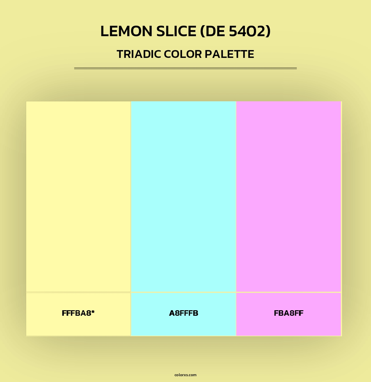 Lemon Slice (DE 5402) - Triadic Color Palette