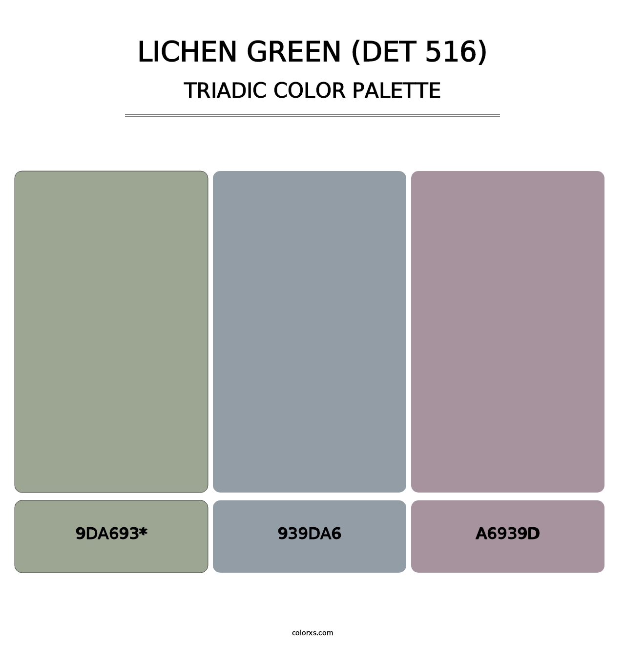 Lichen Green (DET 516) - Triadic Color Palette