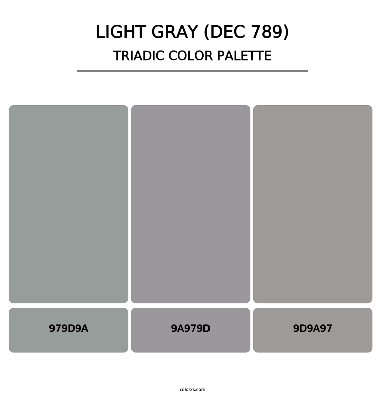 Light Gray (DEC 789) - Triadic Color Palette