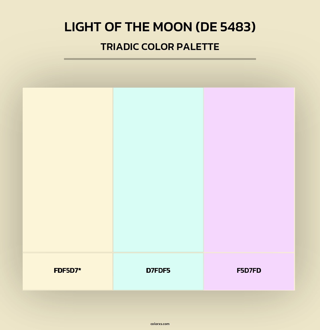 Light of the Moon (DE 5483) - Triadic Color Palette