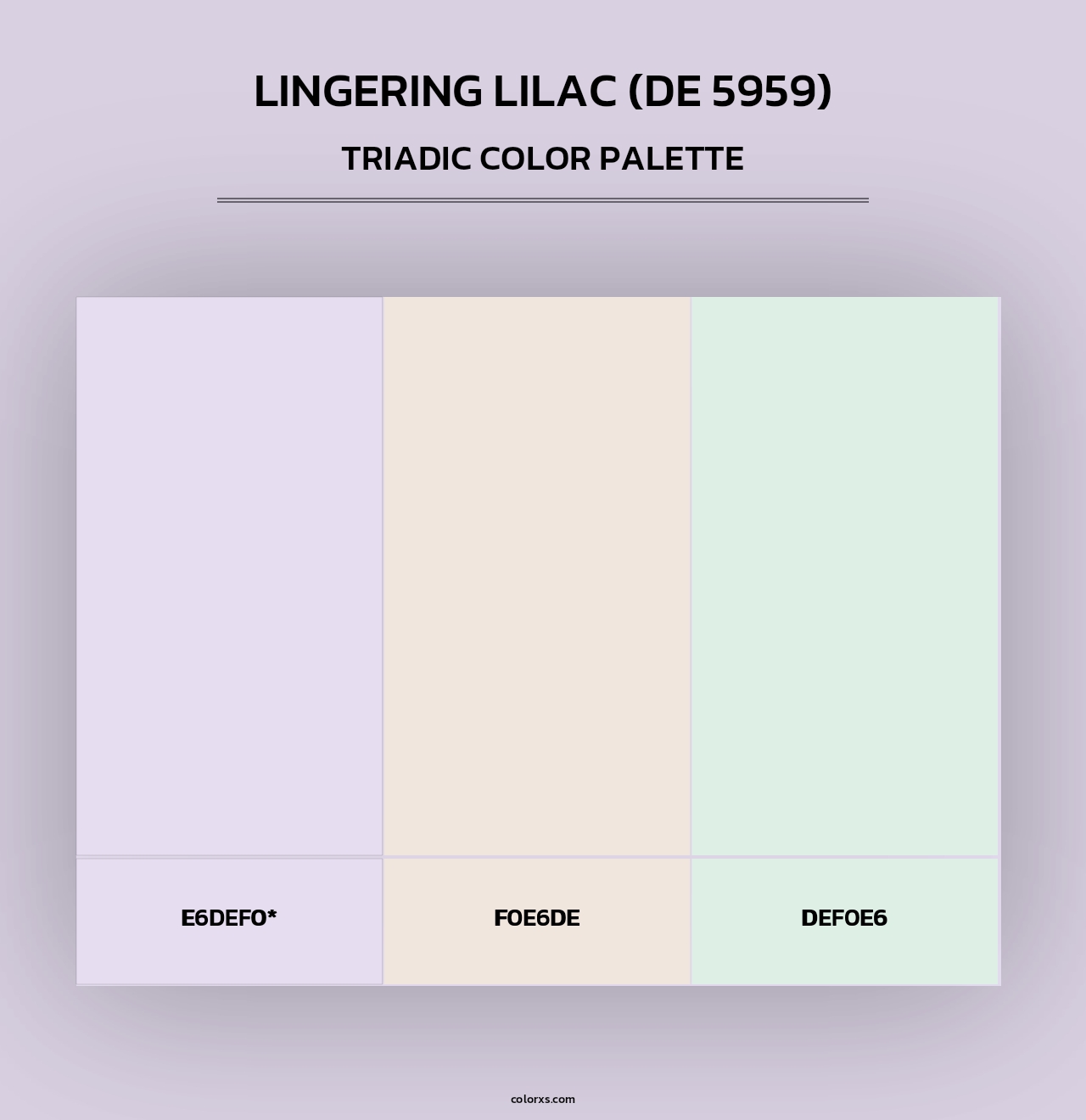 Lingering Lilac (DE 5959) - Triadic Color Palette