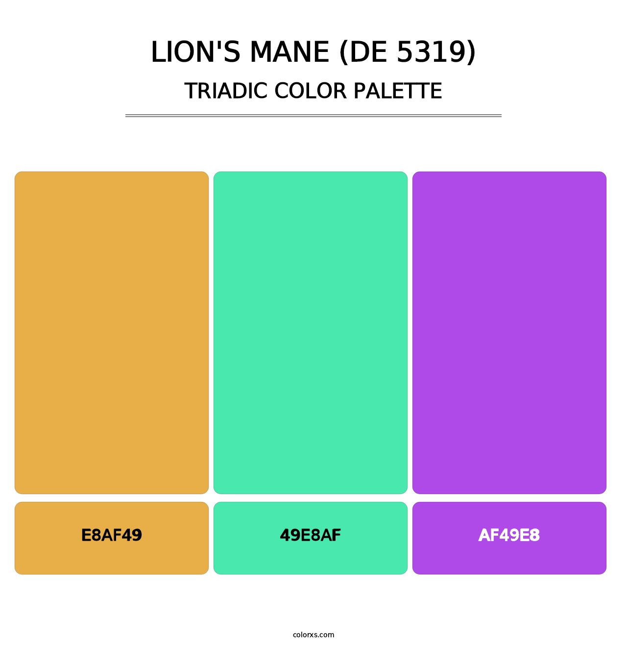 Lion's Mane (DE 5319) - Triadic Color Palette