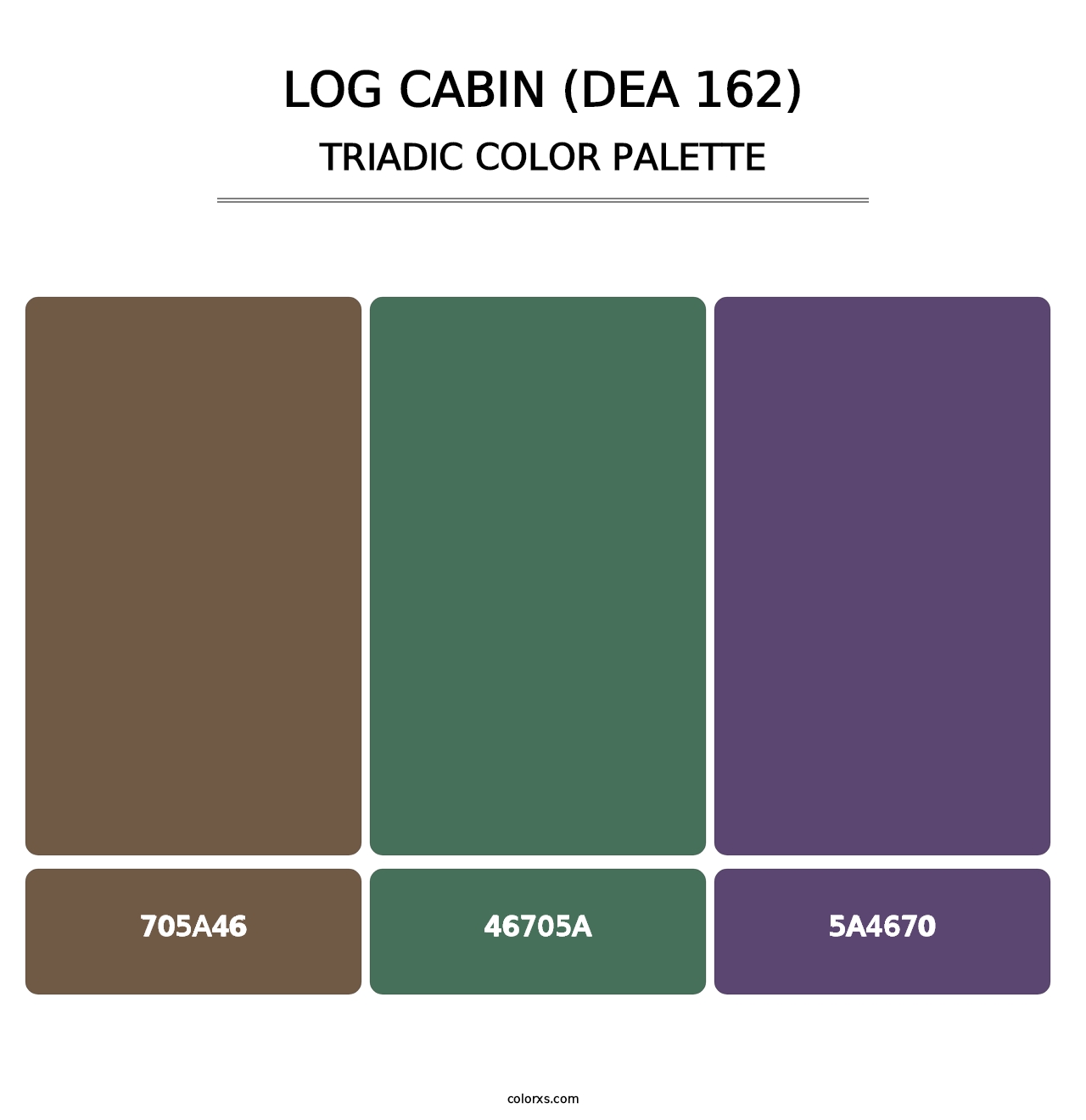 Log Cabin (DEA 162) - Triadic Color Palette