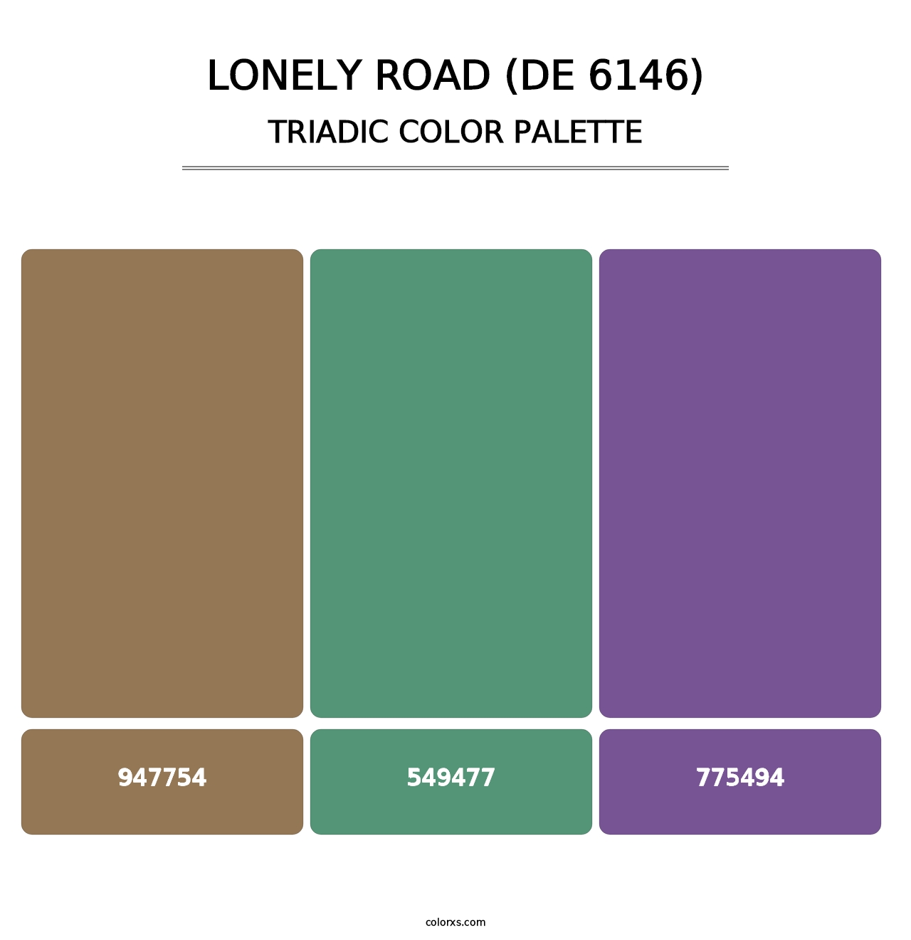 Lonely Road (DE 6146) - Triadic Color Palette
