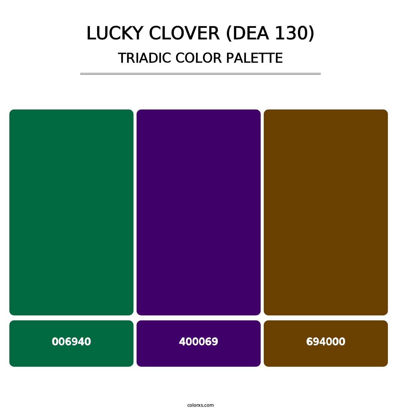 Lucky Clover (DEA 130) - Triadic Color Palette