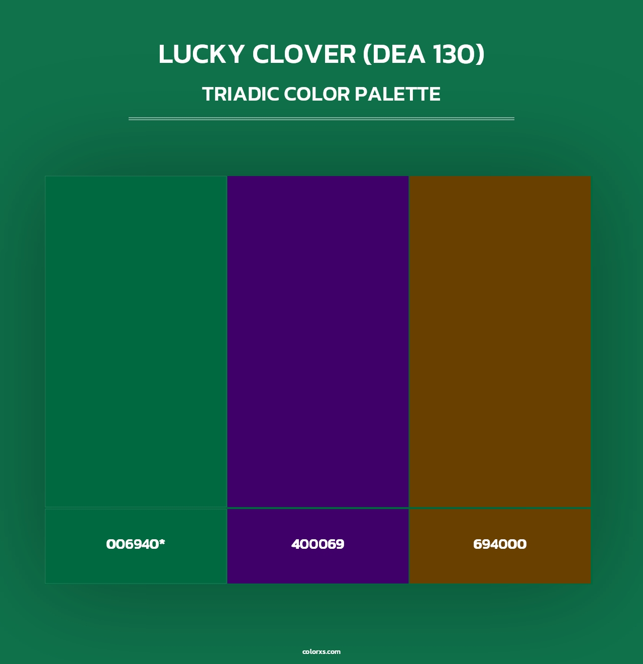 Lucky Clover (DEA 130) - Triadic Color Palette