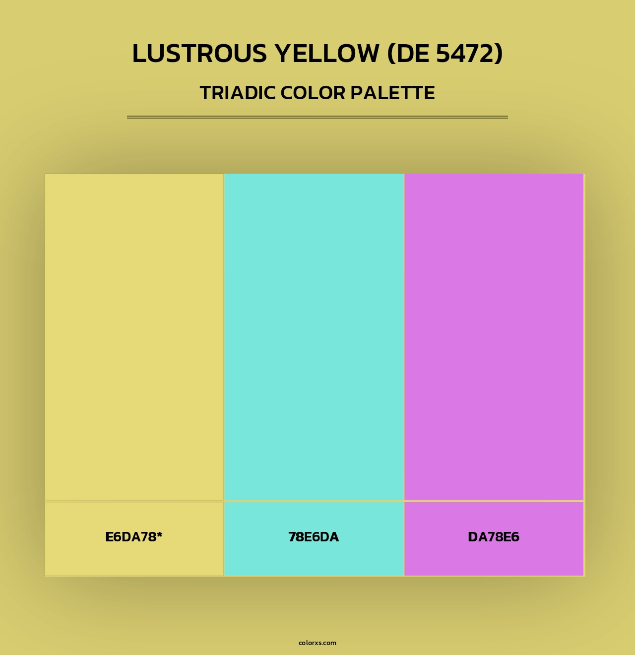 Lustrous Yellow (DE 5472) - Triadic Color Palette