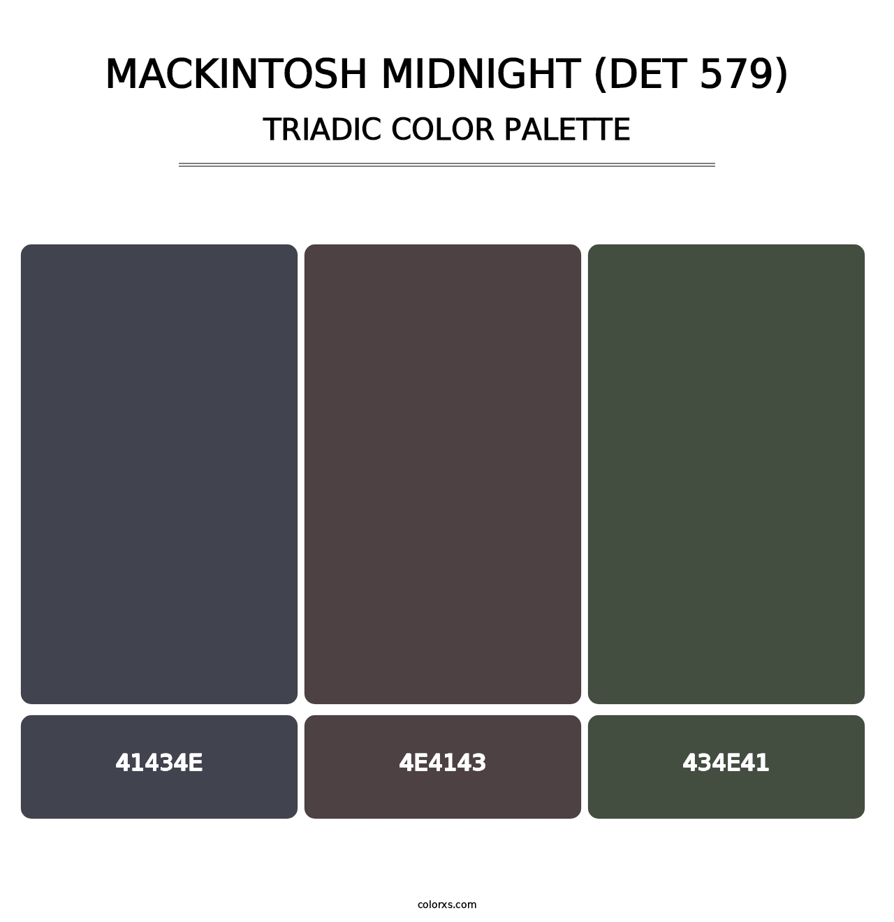 MacKintosh Midnight (DET 579) - Triadic Color Palette
