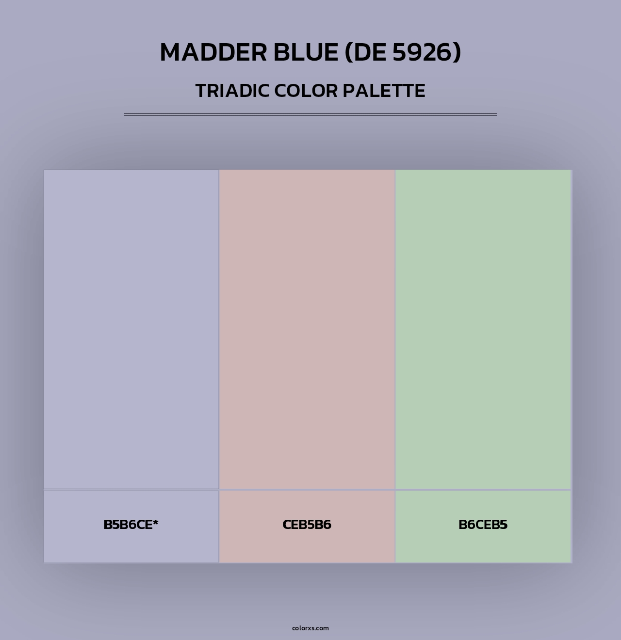Madder Blue (DE 5926) - Triadic Color Palette