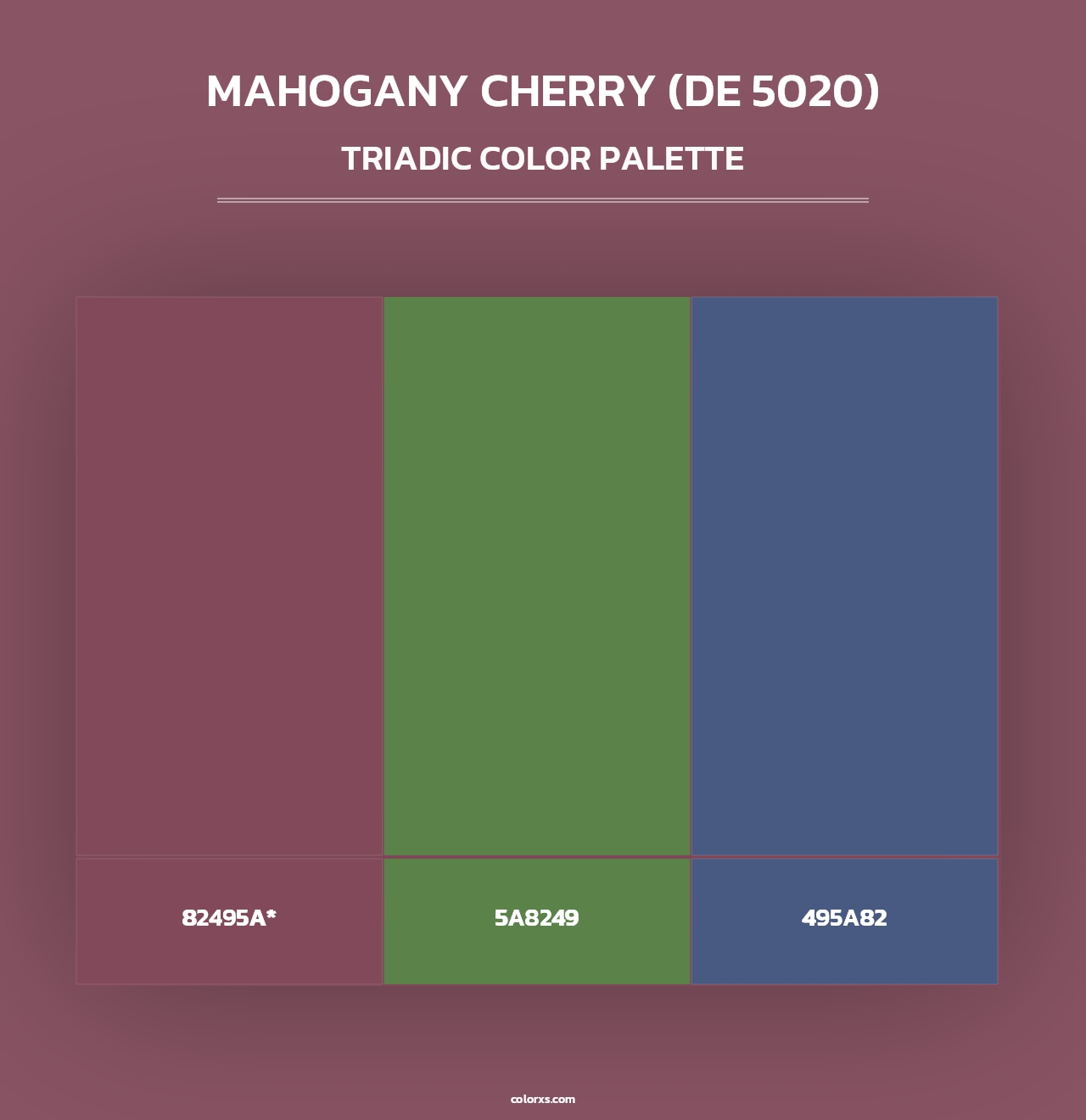 Mahogany Cherry (DE 5020) - Triadic Color Palette