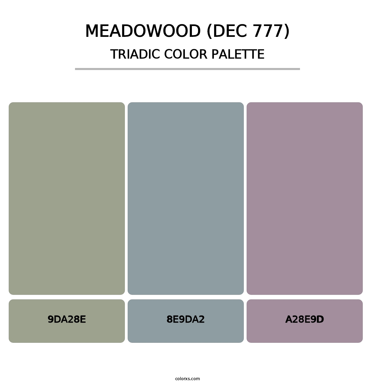 Meadowood (DEC 777) - Triadic Color Palette