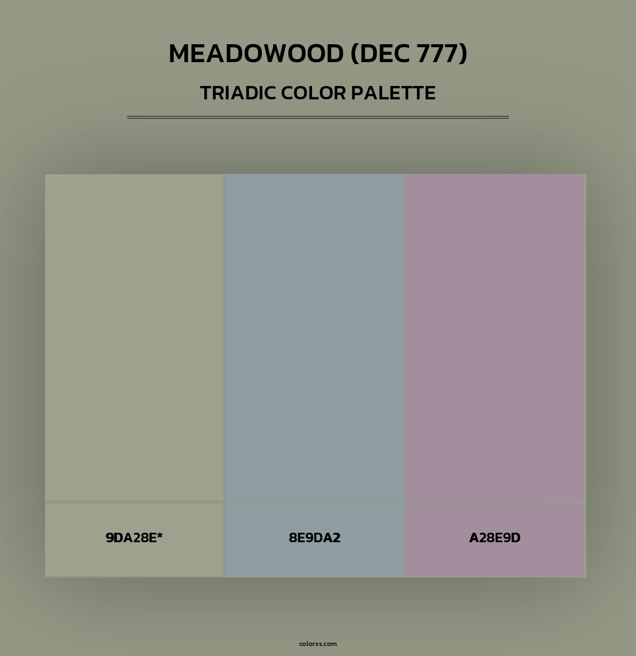 Meadowood (DEC 777) - Triadic Color Palette