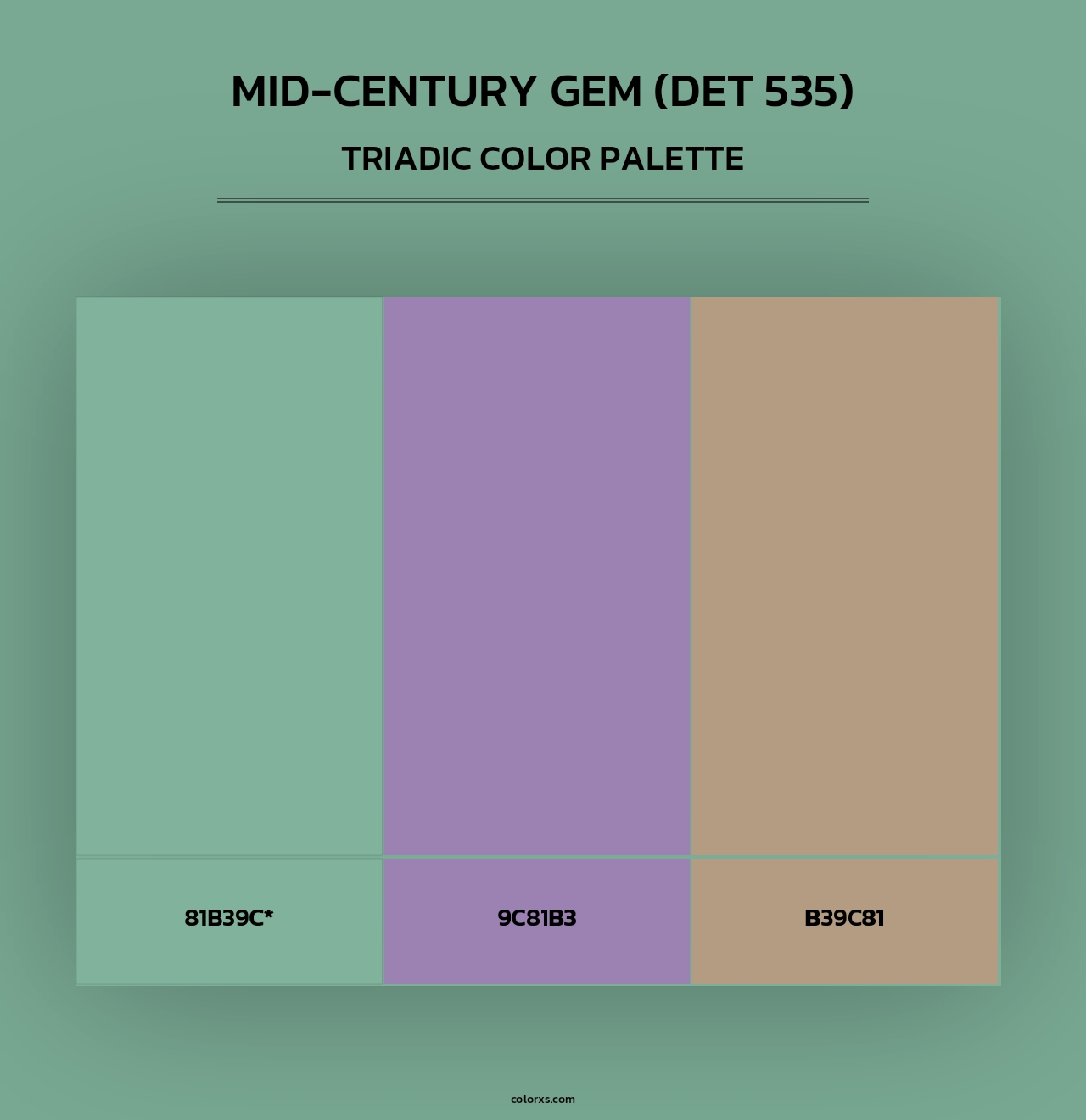 Mid-century Gem (DET 535) - Triadic Color Palette