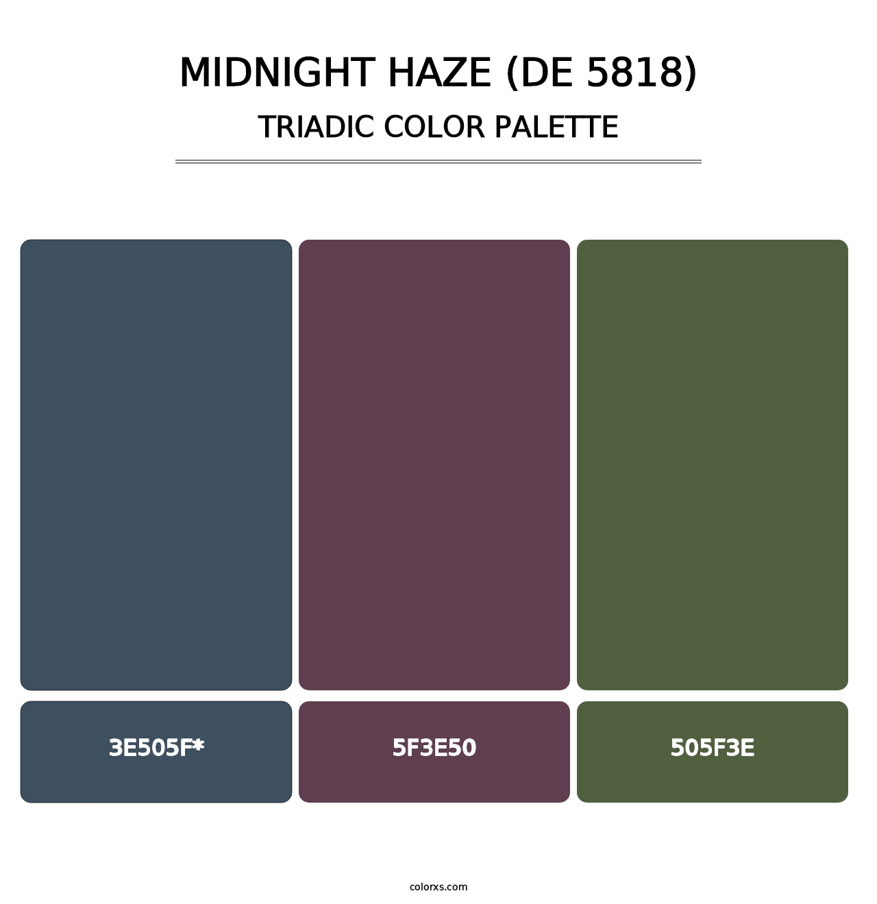 Midnight Haze (DE 5818) - Triadic Color Palette