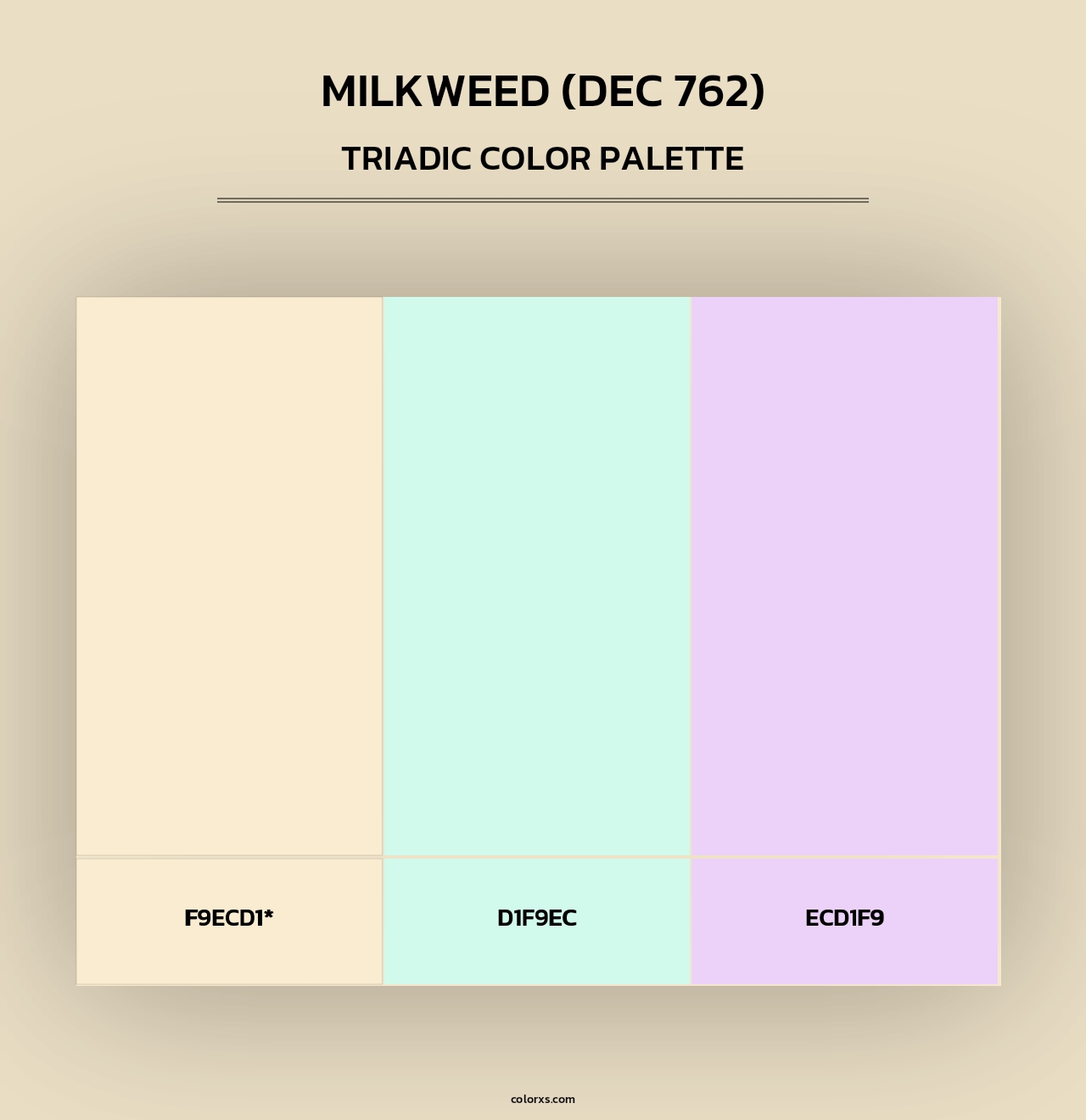 Milkweed (DEC 762) - Triadic Color Palette