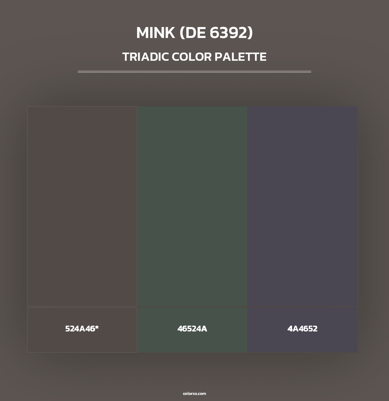 Mink (DE 6392) - Triadic Color Palette