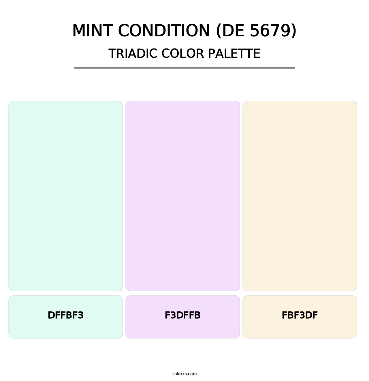 Mint Condition (DE 5679) - Triadic Color Palette