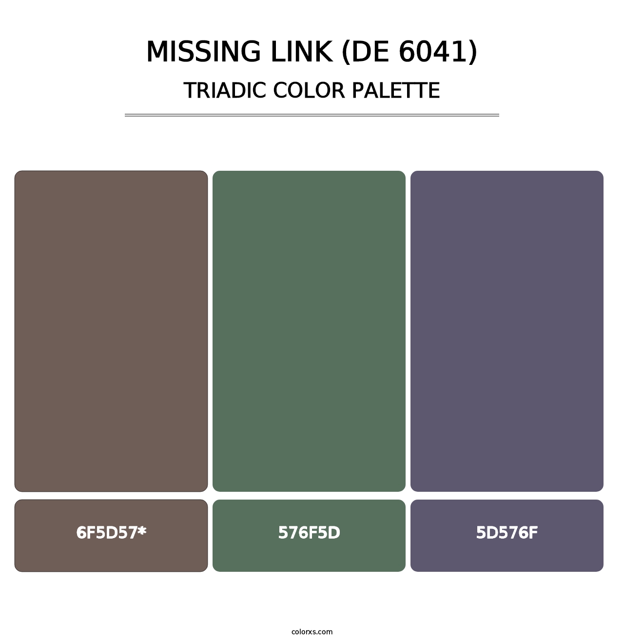 Missing Link (DE 6041) - Triadic Color Palette