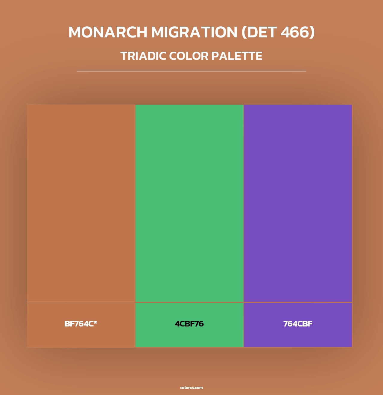 Monarch Migration (DET 466) - Triadic Color Palette