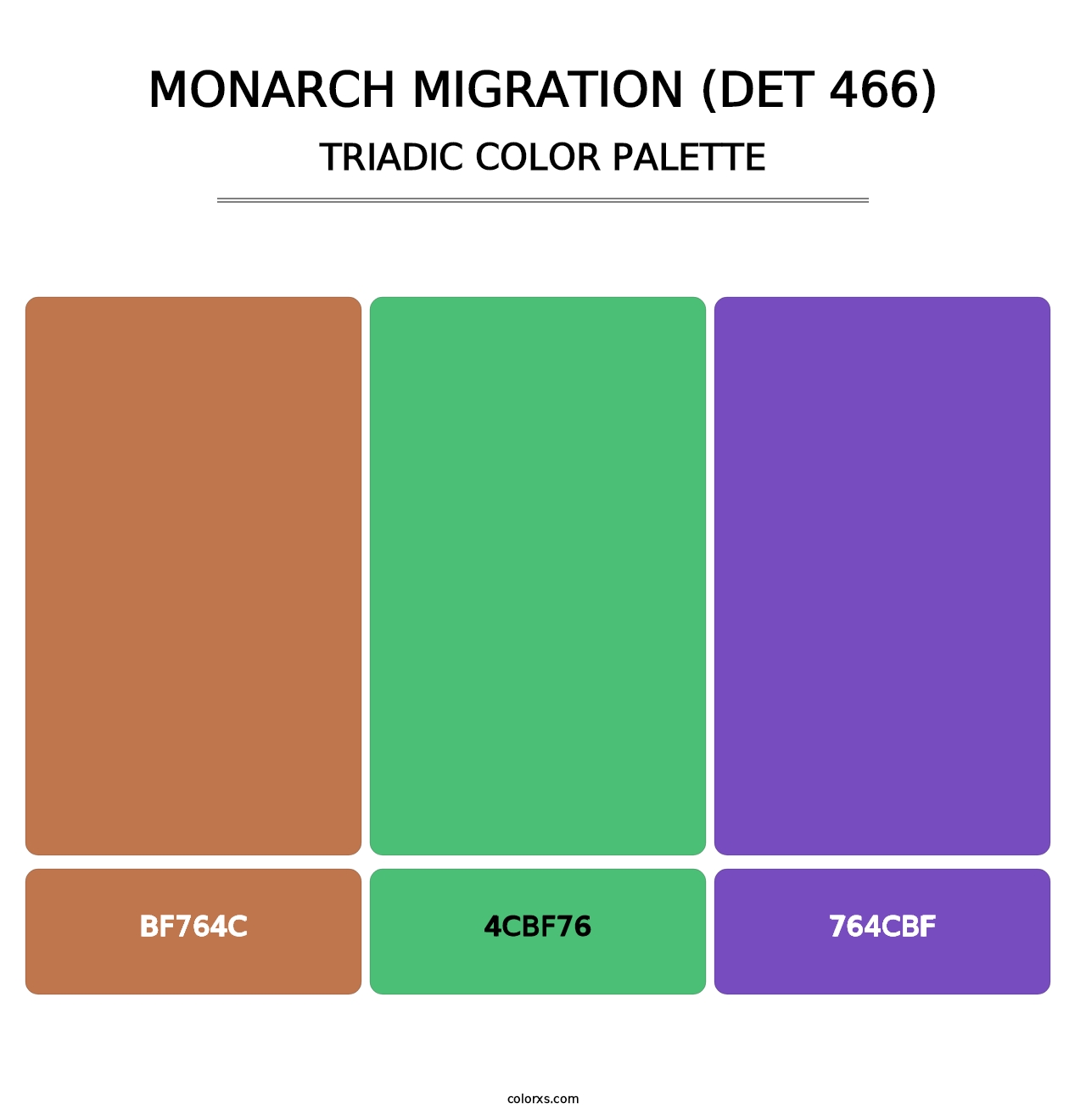 Monarch Migration (DET 466) - Triadic Color Palette