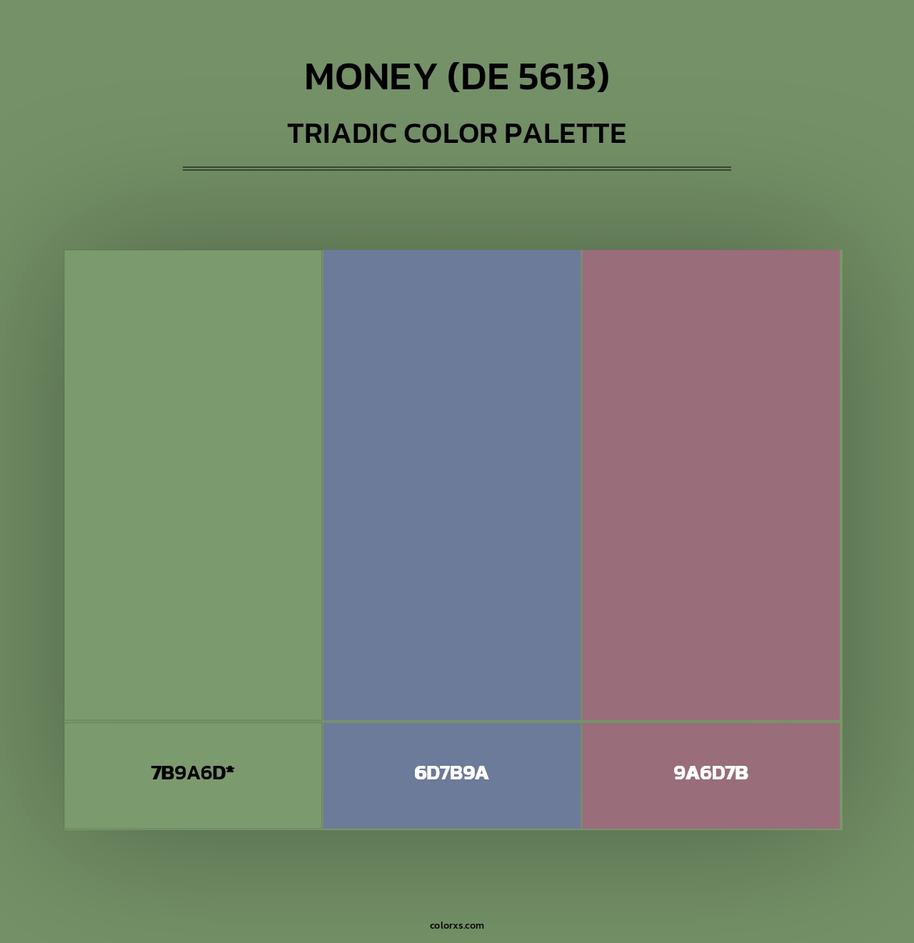 Money (DE 5613) - Triadic Color Palette