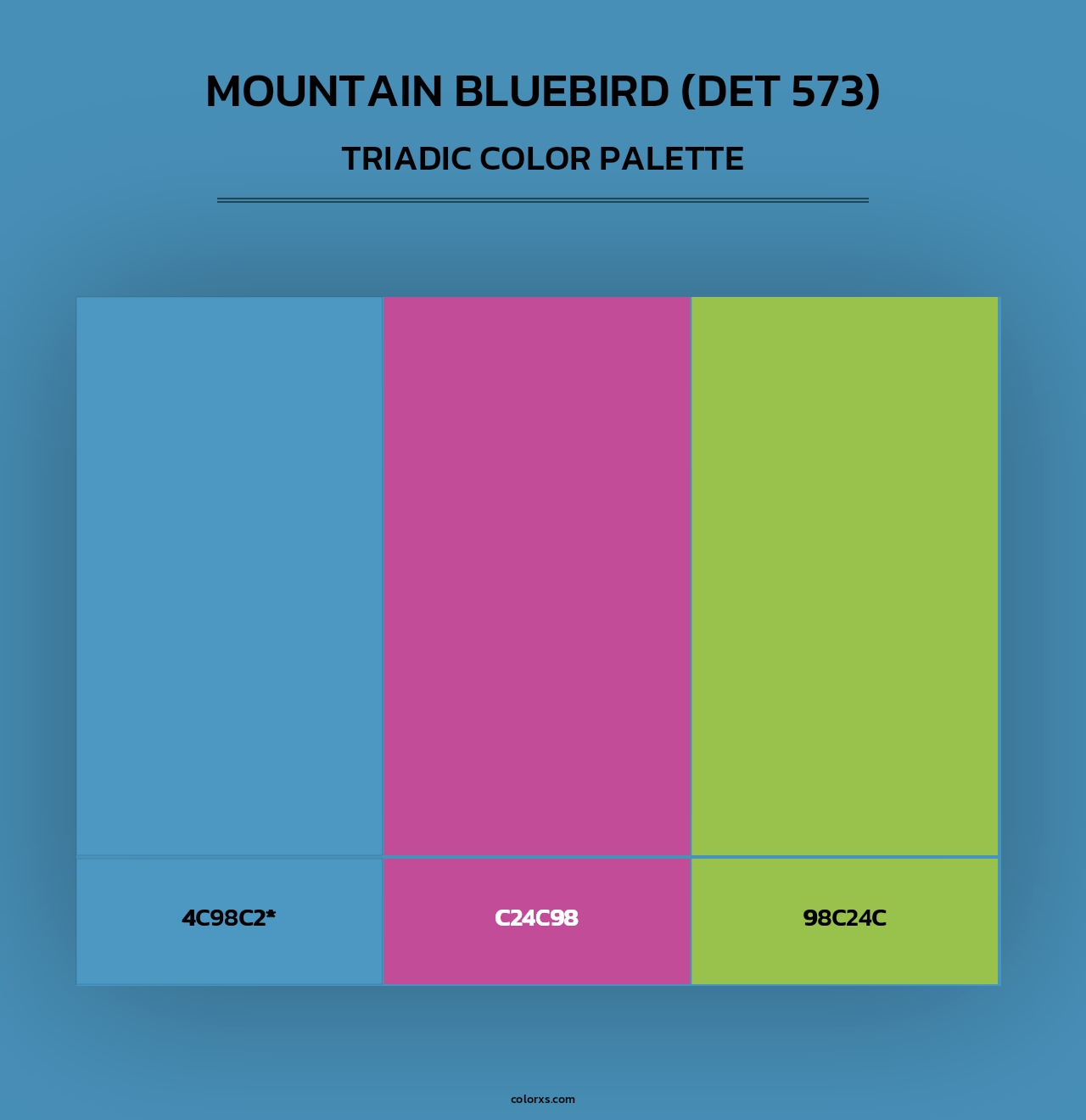 Mountain Bluebird (DET 573) - Triadic Color Palette