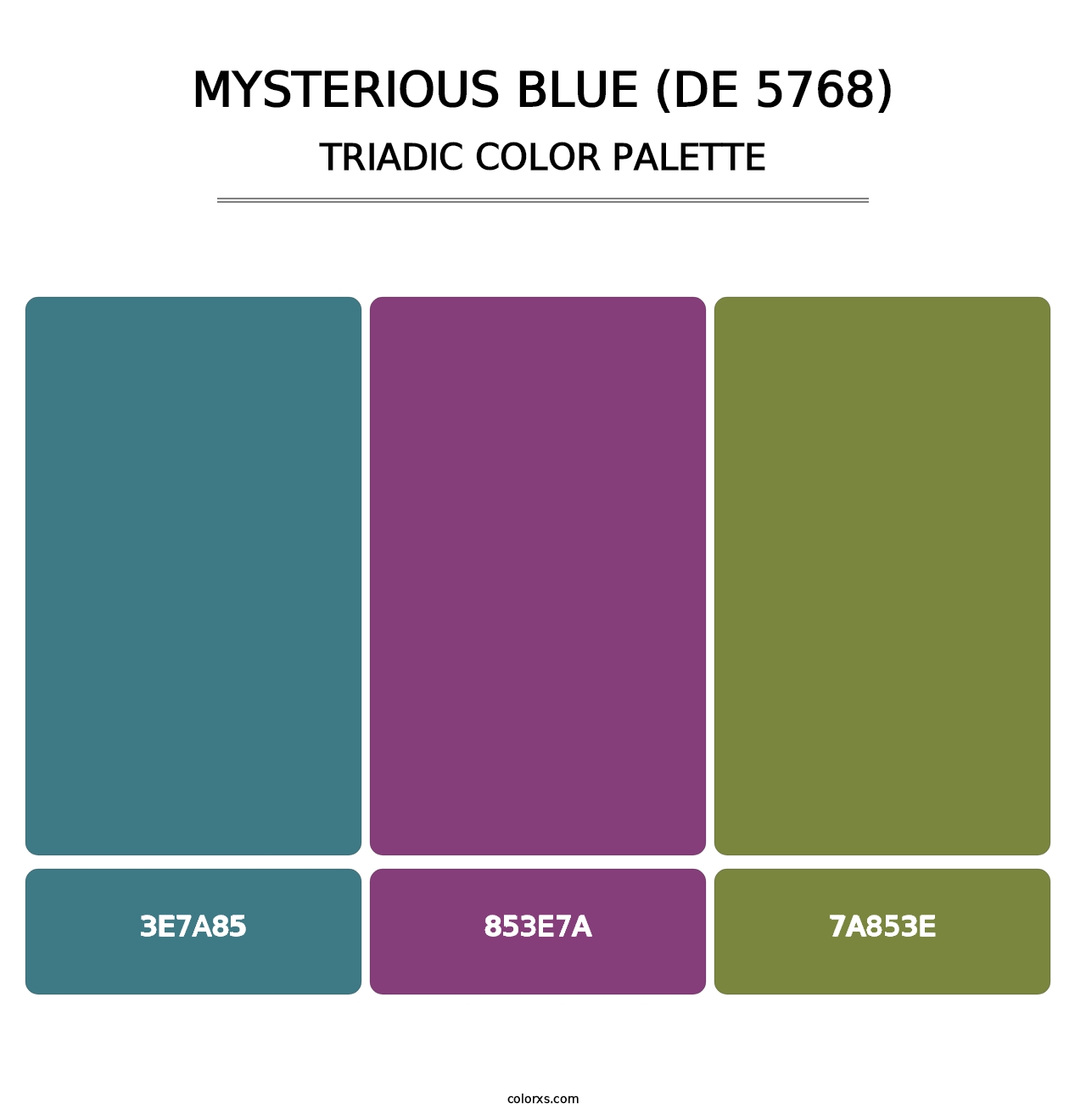 Mysterious Blue (DE 5768) - Triadic Color Palette