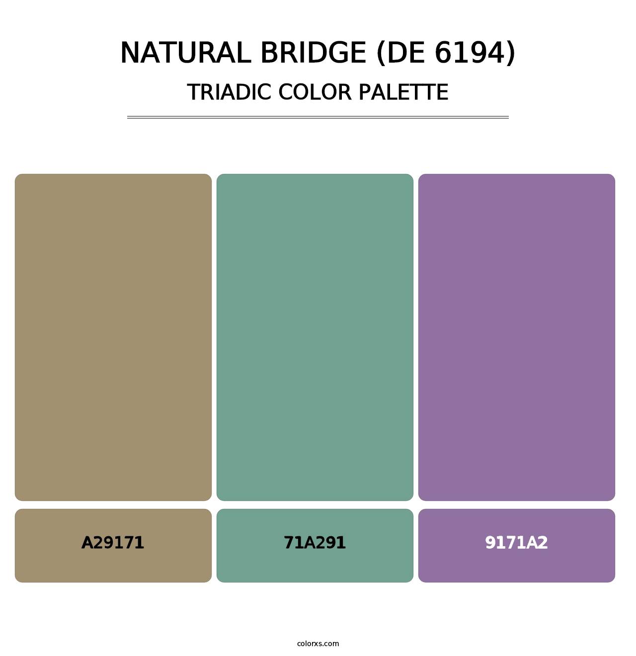 Natural Bridge (DE 6194) - Triadic Color Palette