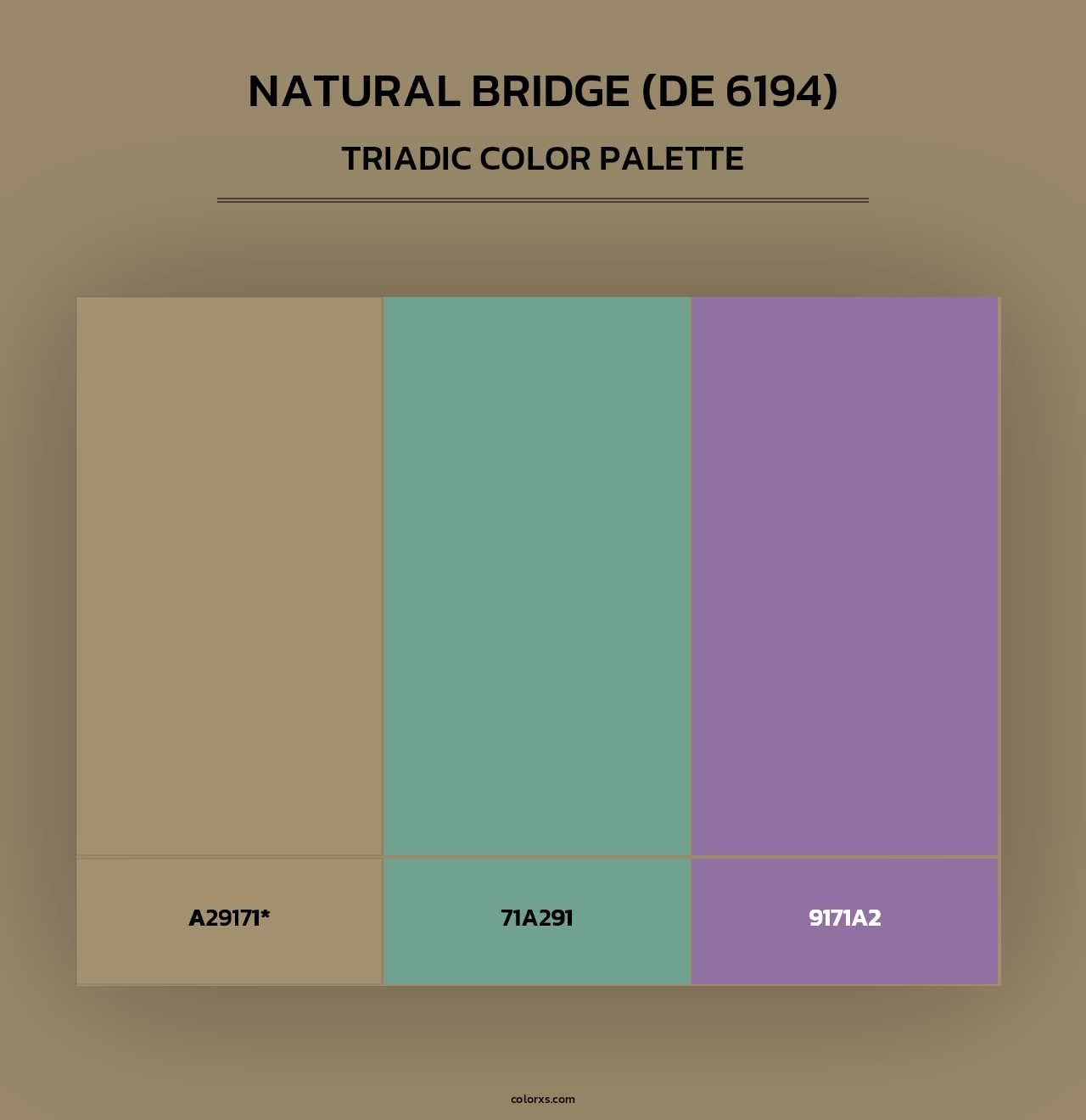 Natural Bridge (DE 6194) - Triadic Color Palette