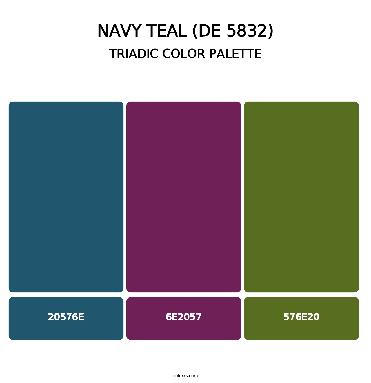 Navy Teal (DE 5832) - Triadic Color Palette