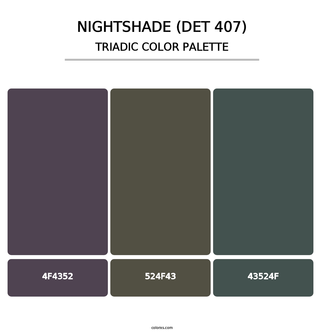 Nightshade (DET 407) - Triadic Color Palette
