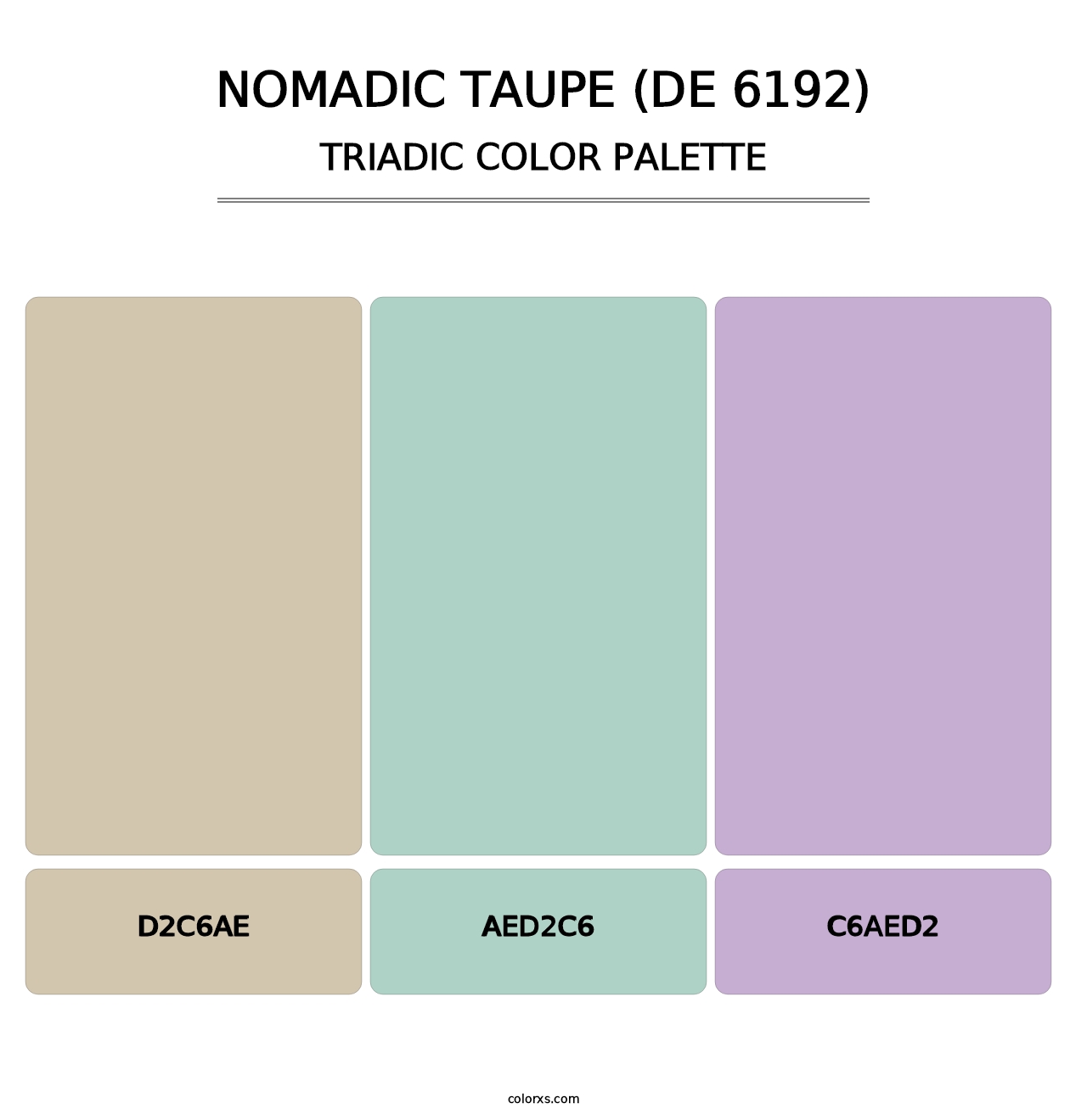 Nomadic Taupe (DE 6192) - Triadic Color Palette