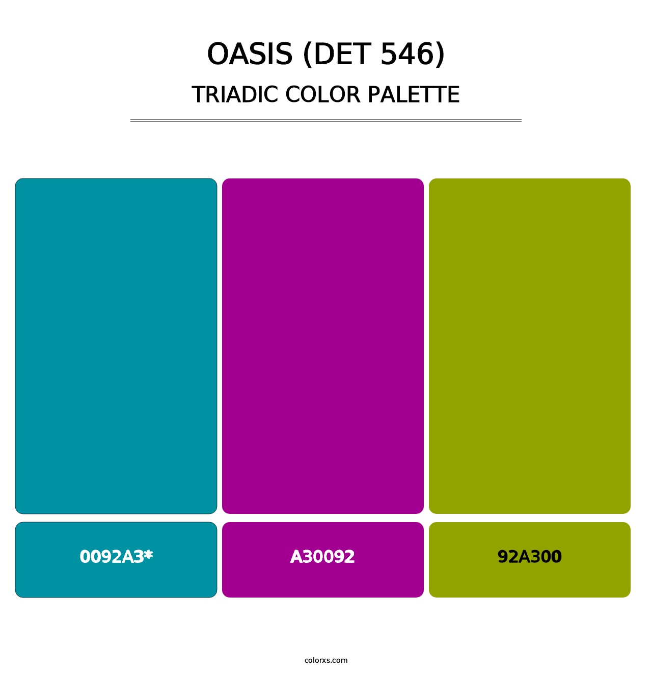 Oasis (DET 546) - Triadic Color Palette