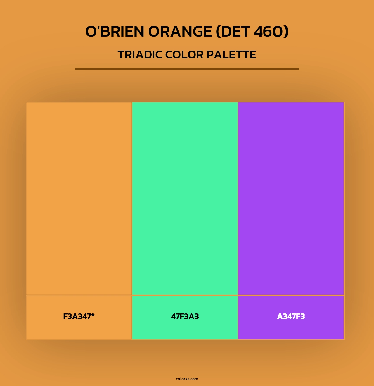 O'Brien Orange (DET 460) - Triadic Color Palette