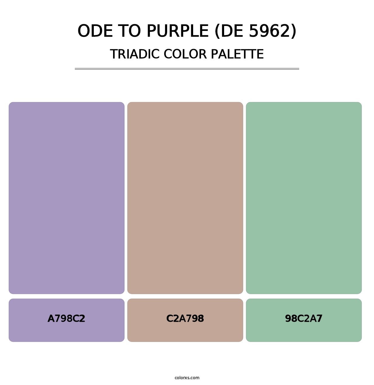 Ode to Purple (DE 5962) - Triadic Color Palette