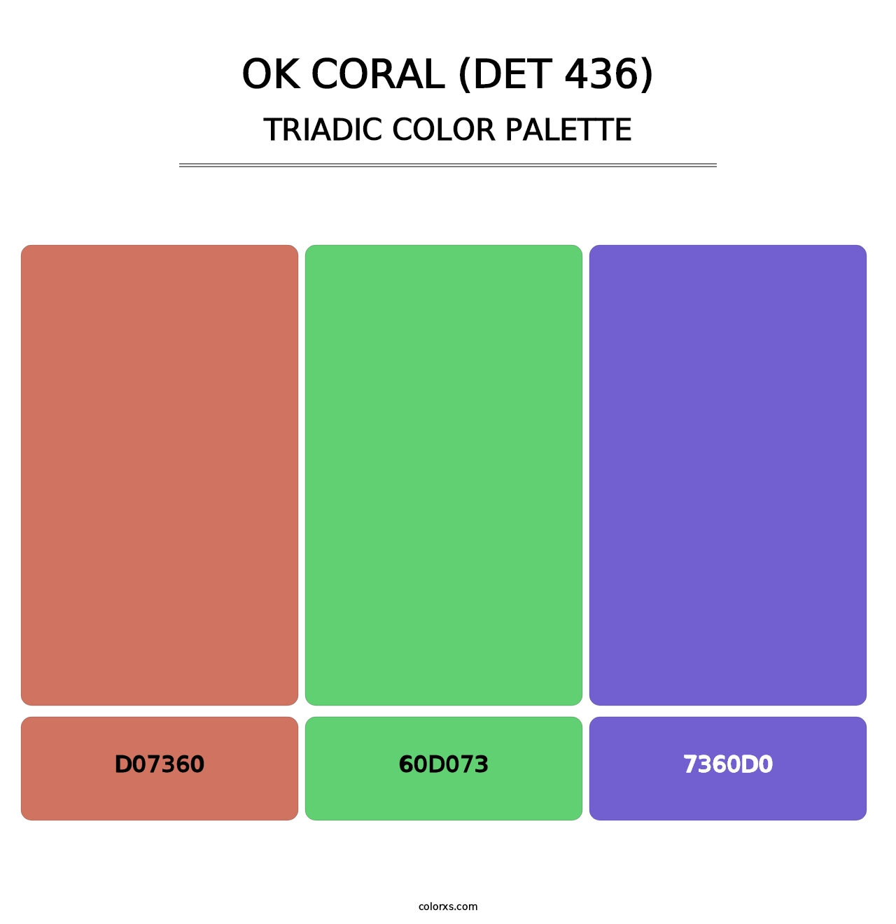 OK Coral (DET 436) - Triadic Color Palette