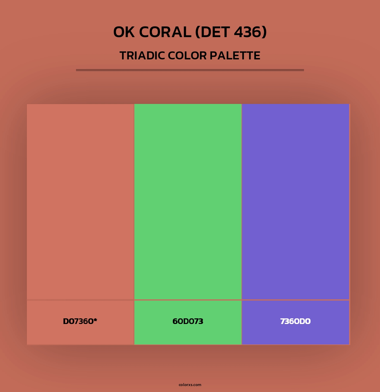 OK Coral (DET 436) - Triadic Color Palette