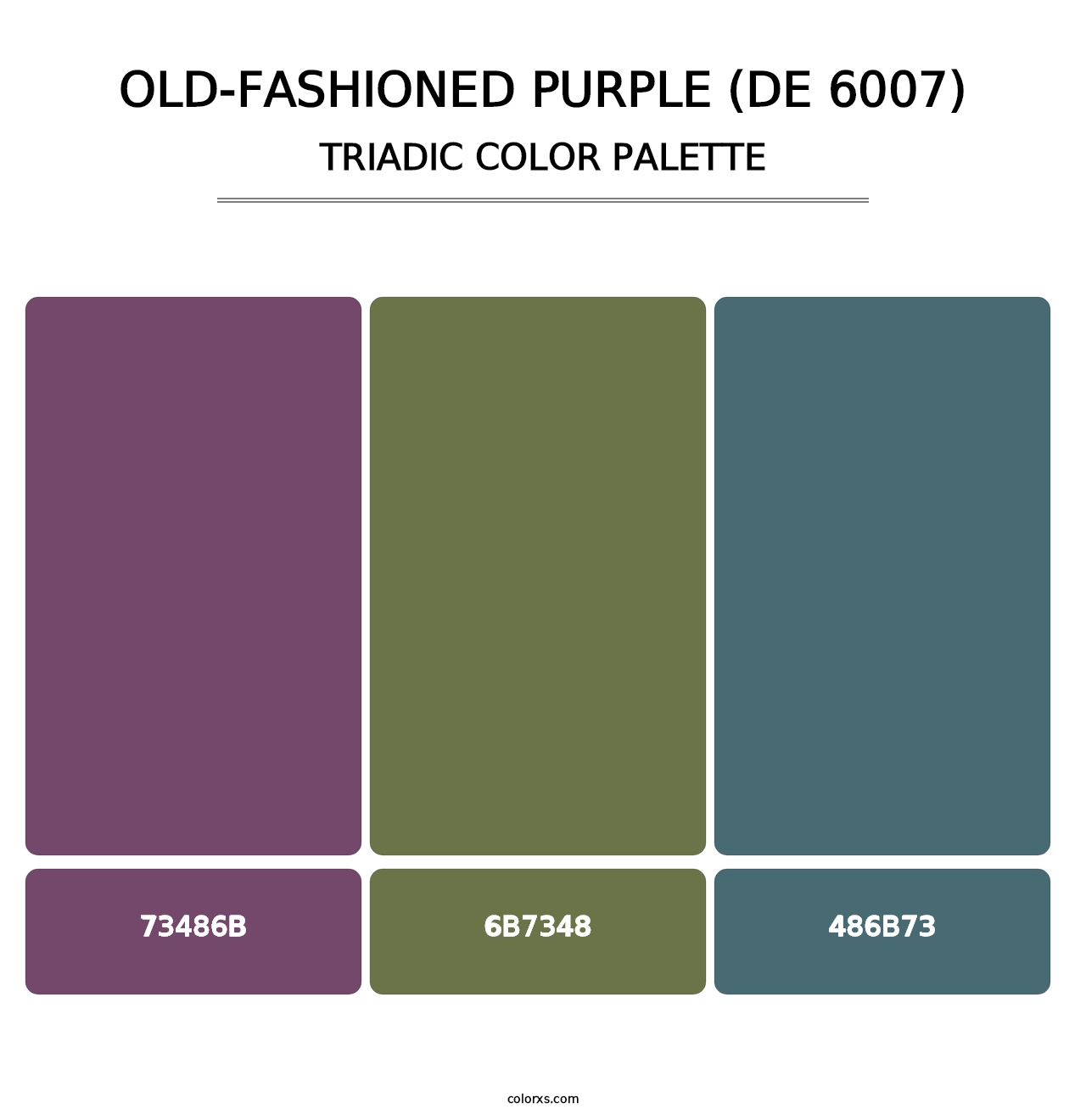 Old-Fashioned Purple (DE 6007) - Triadic Color Palette