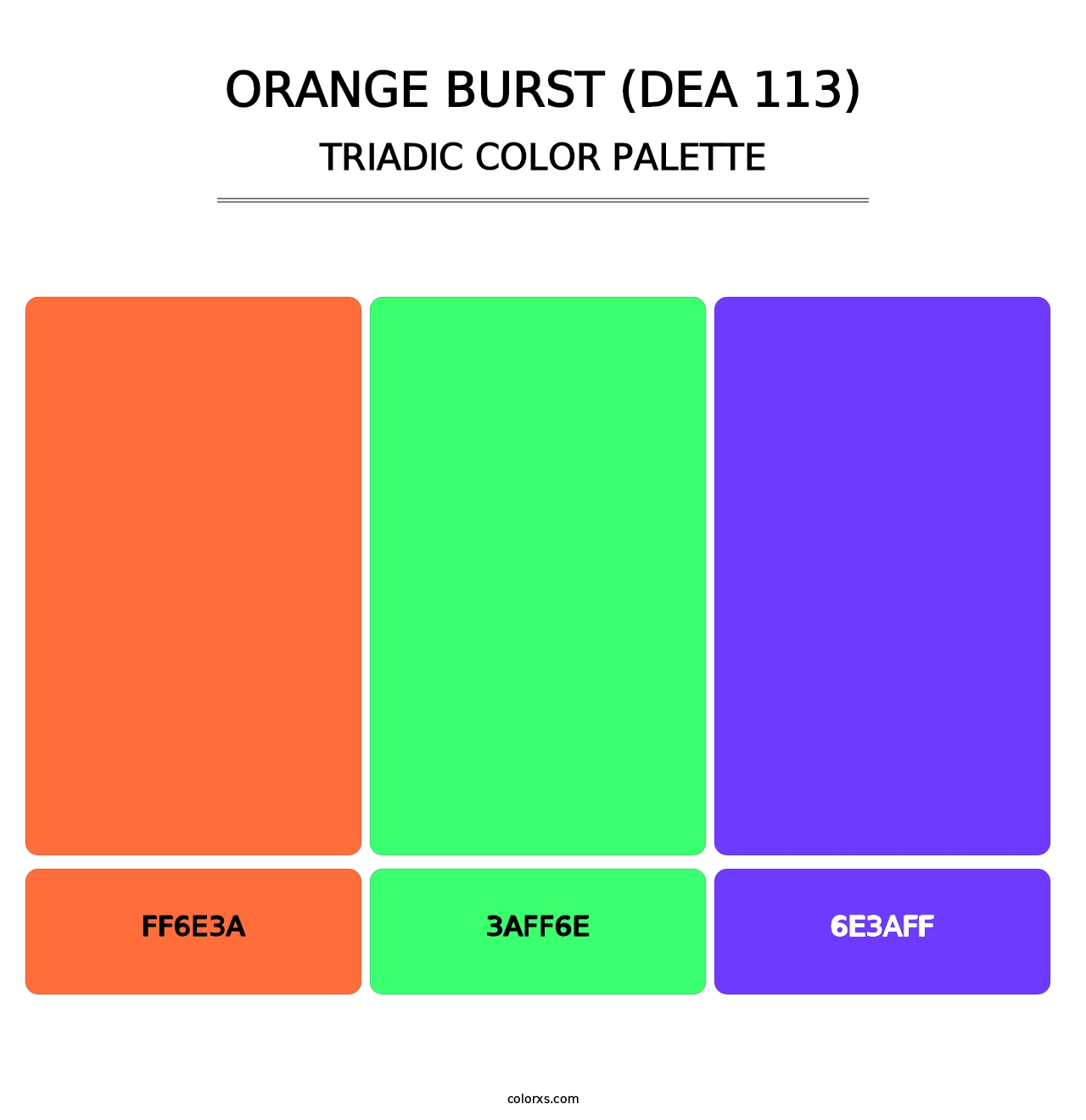 Orange Burst (DEA 113) - Triadic Color Palette